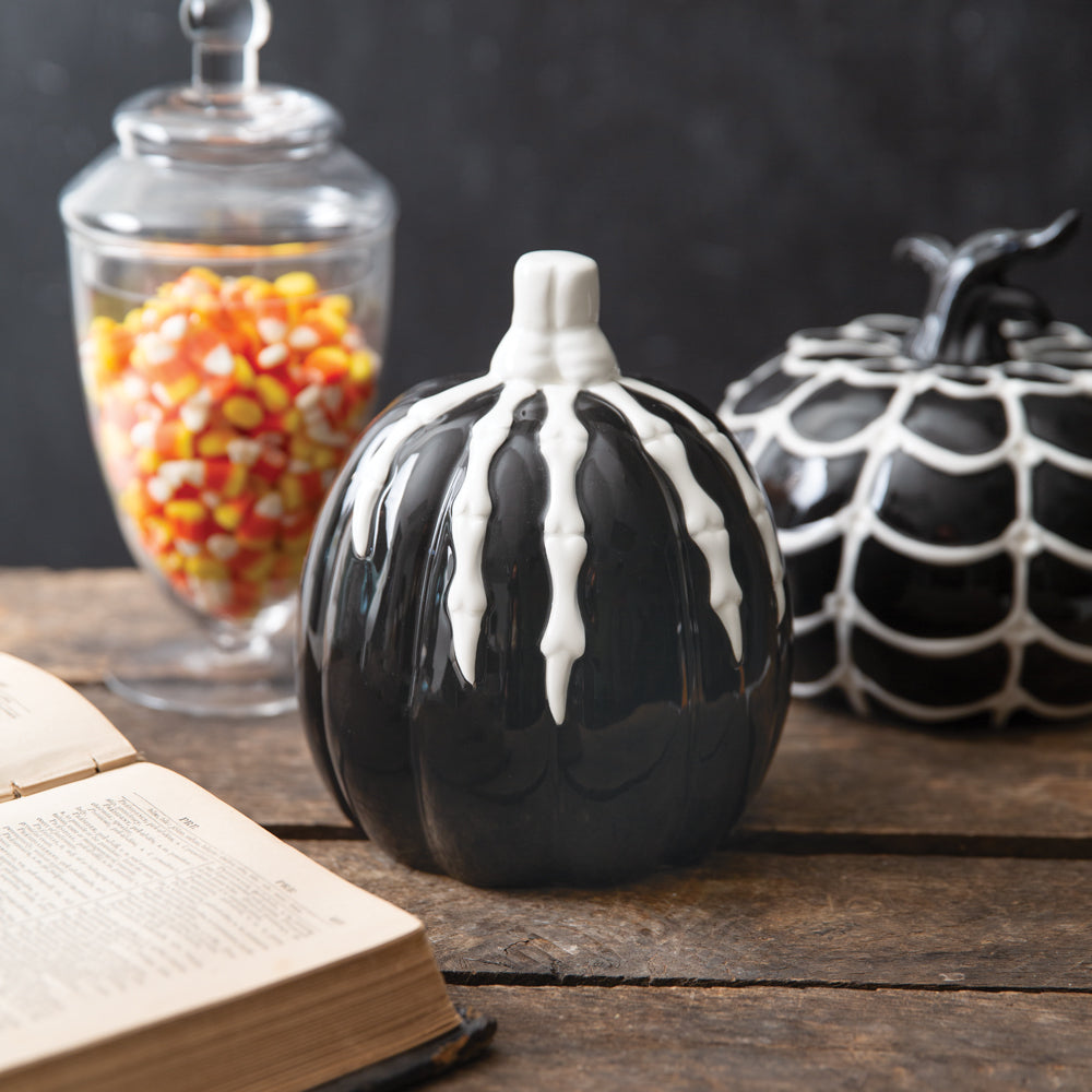 Porcelain Skeleton Hand Pumpkin