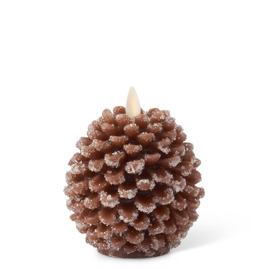 Snowy Pinecone Luminara Candle- 4.5"