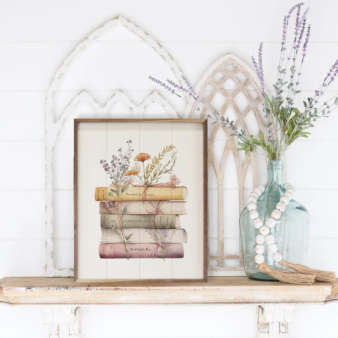 Spring Reading Wooden Art