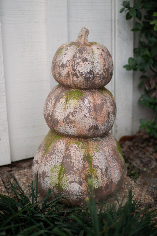 Stacked Faux Concrete Pumpkins