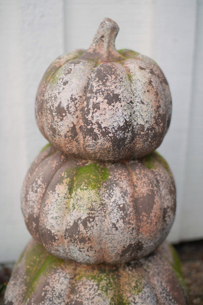 Stacked Faux Concrete Pumpkins