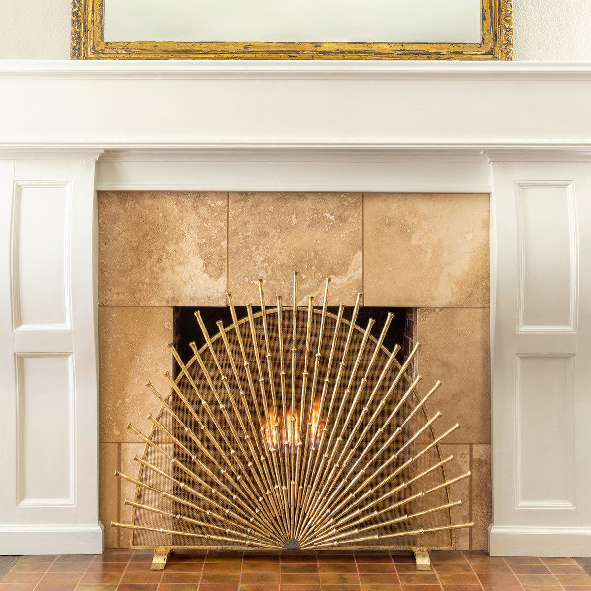 Gold Starburst Fireplace Screen 