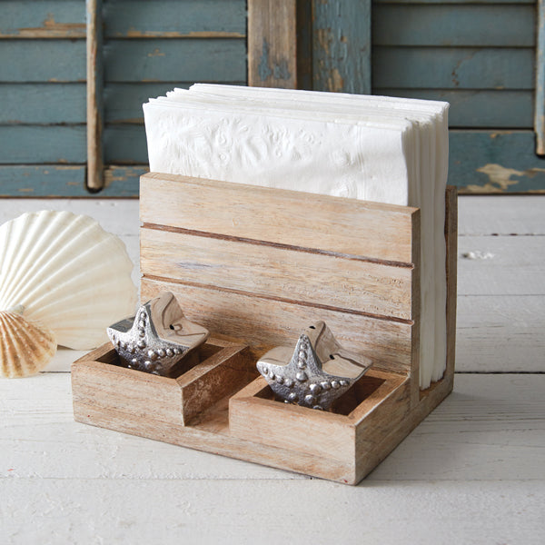 Starfish Salt, Pepper, & Napkin Holder