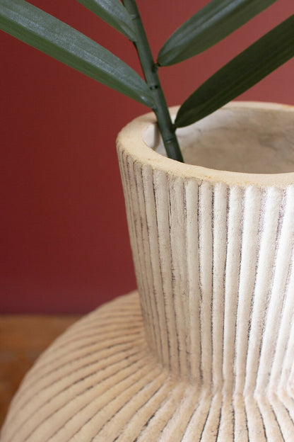 Tall Fluted Bulb Vase