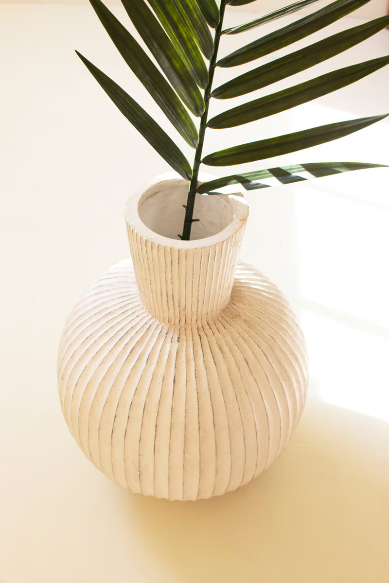 Tall Fluted Bulb Vase