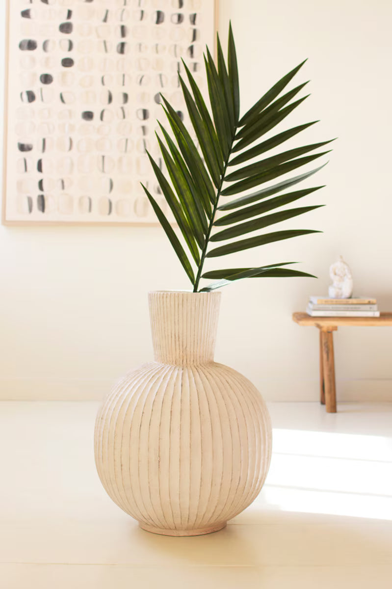 Tall Fluted Bulb Vase