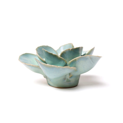 Teal Lotus Ceramic Wall Flower