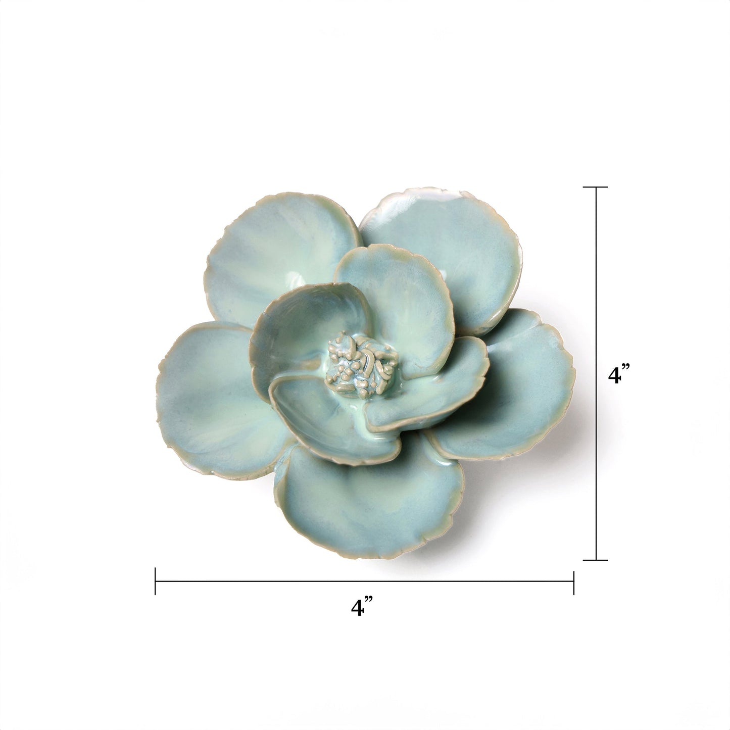 Teal Lotus Ceramic Wall Flower