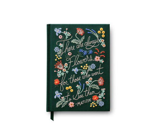 There are Always Flowers Embroidered Journal