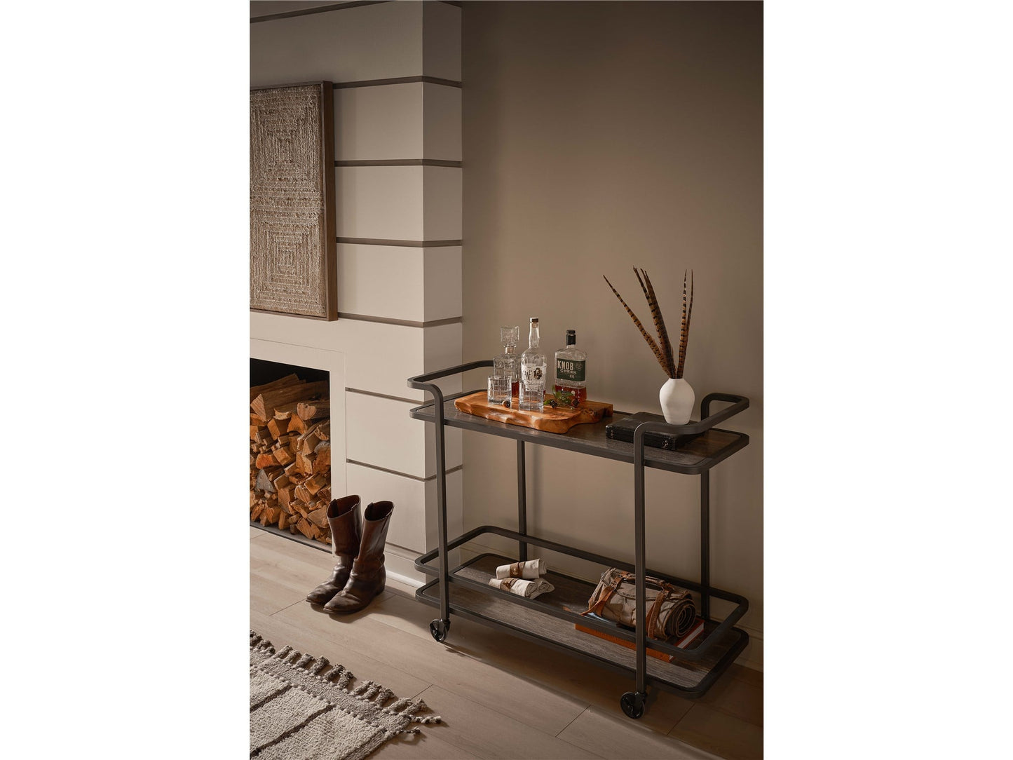 Smoked Bronze Bar Cart