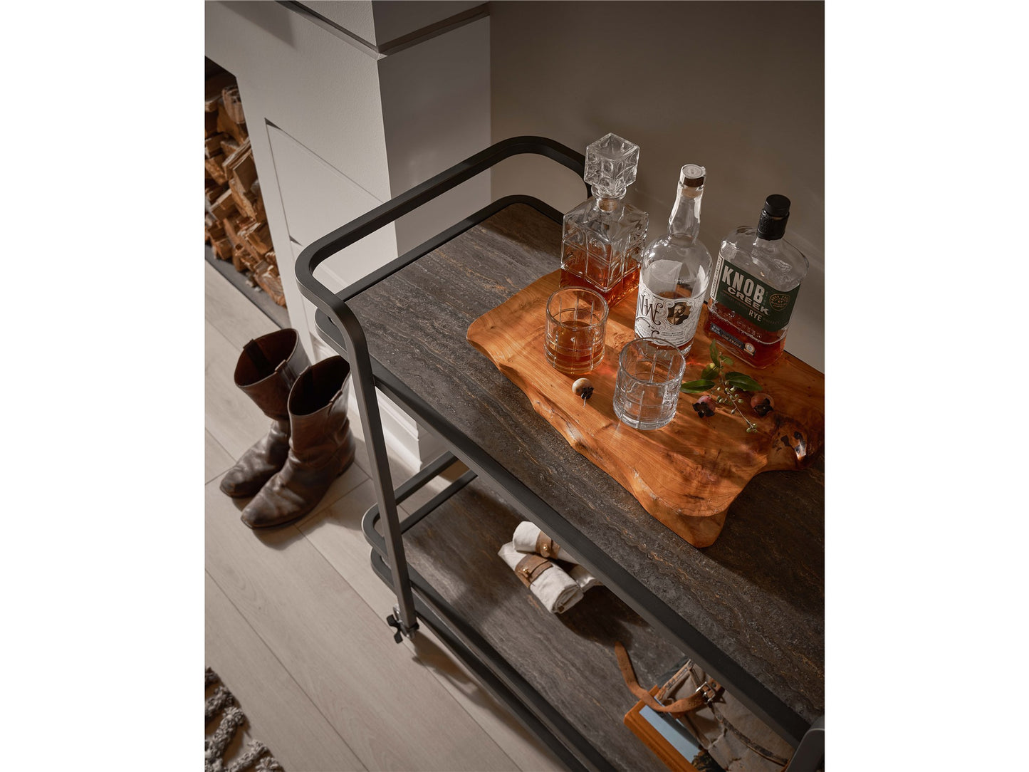 Smoked Bronze Bar Cart