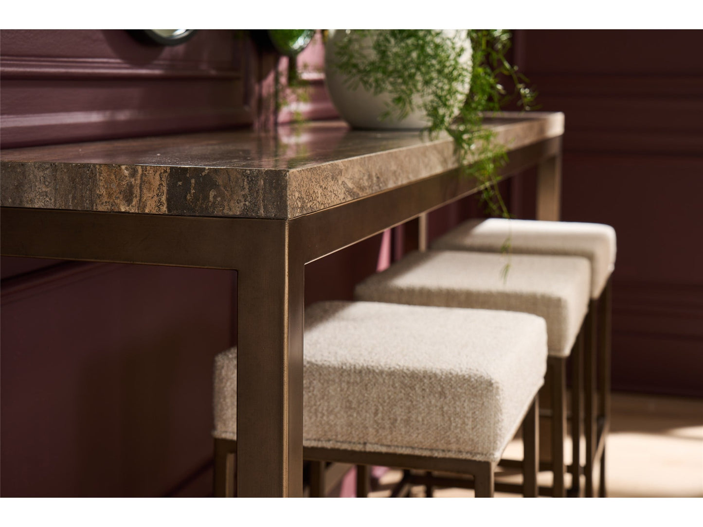 Brindle Console with Stools