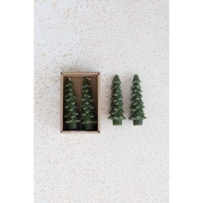 Tree Mini Taper Candles - Green