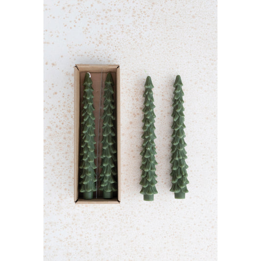 Tree Taper Candles - Green