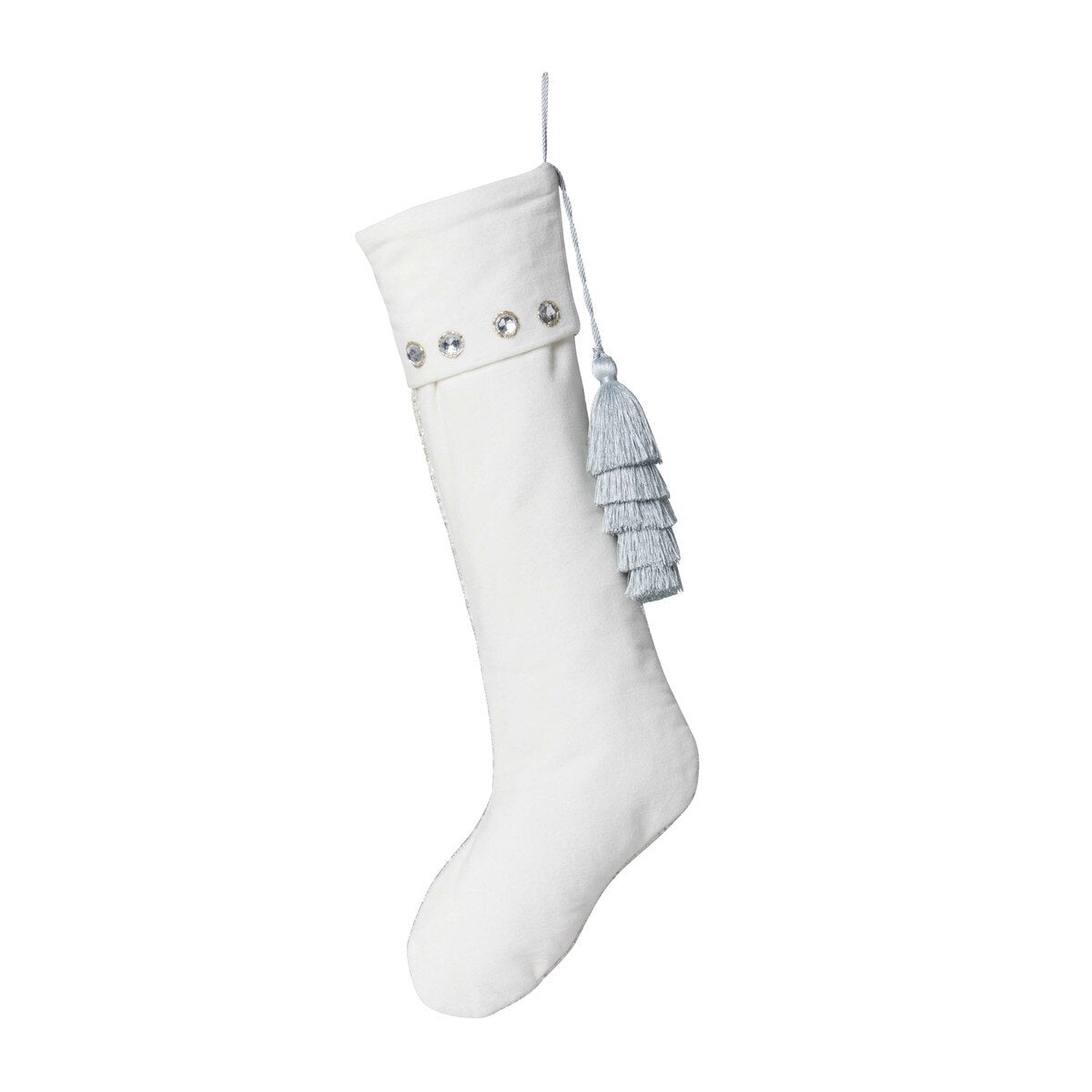 White Frost Beaded Stocking Back