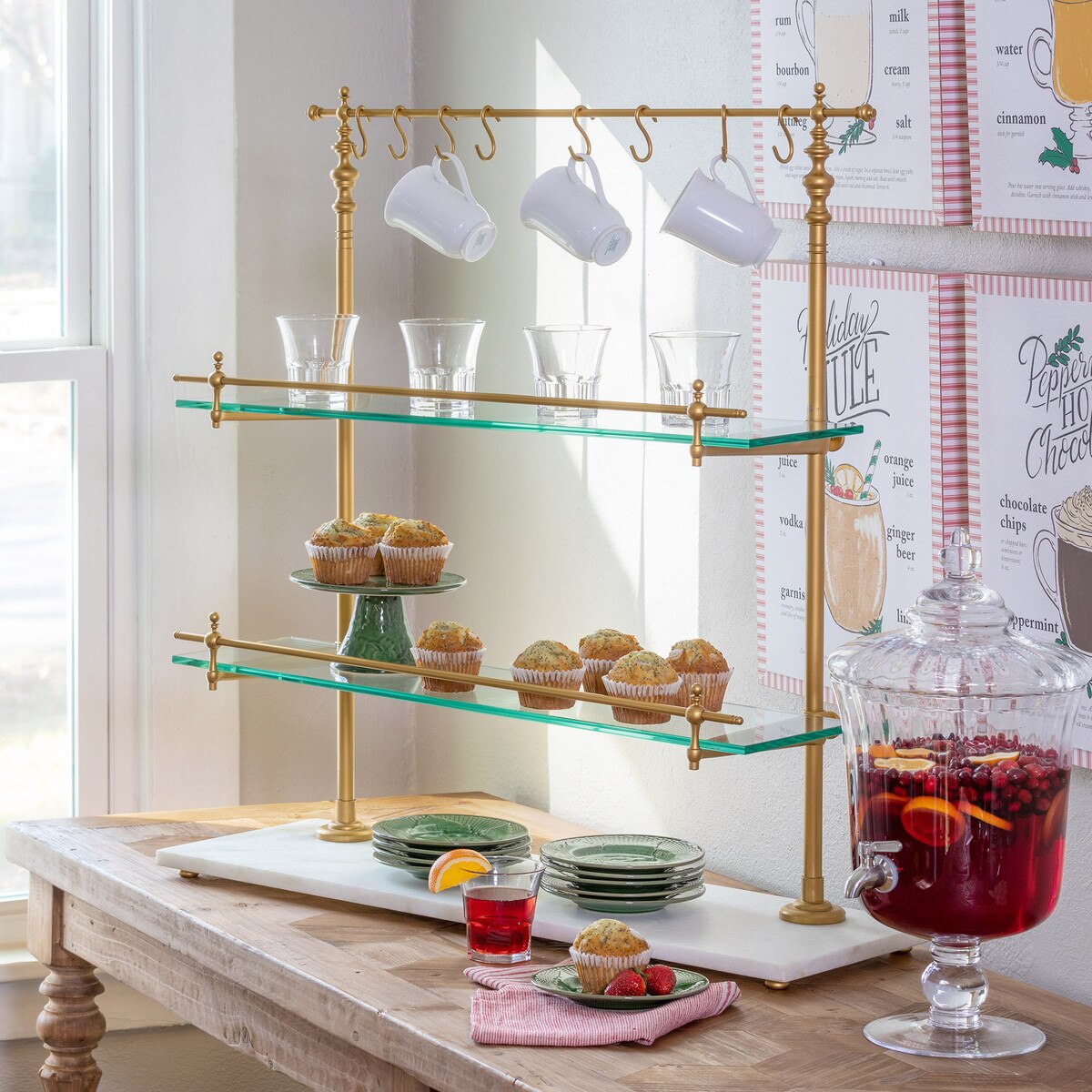 Bistro Racks White Marble and Brass Bistro Rack – Honeybee Home