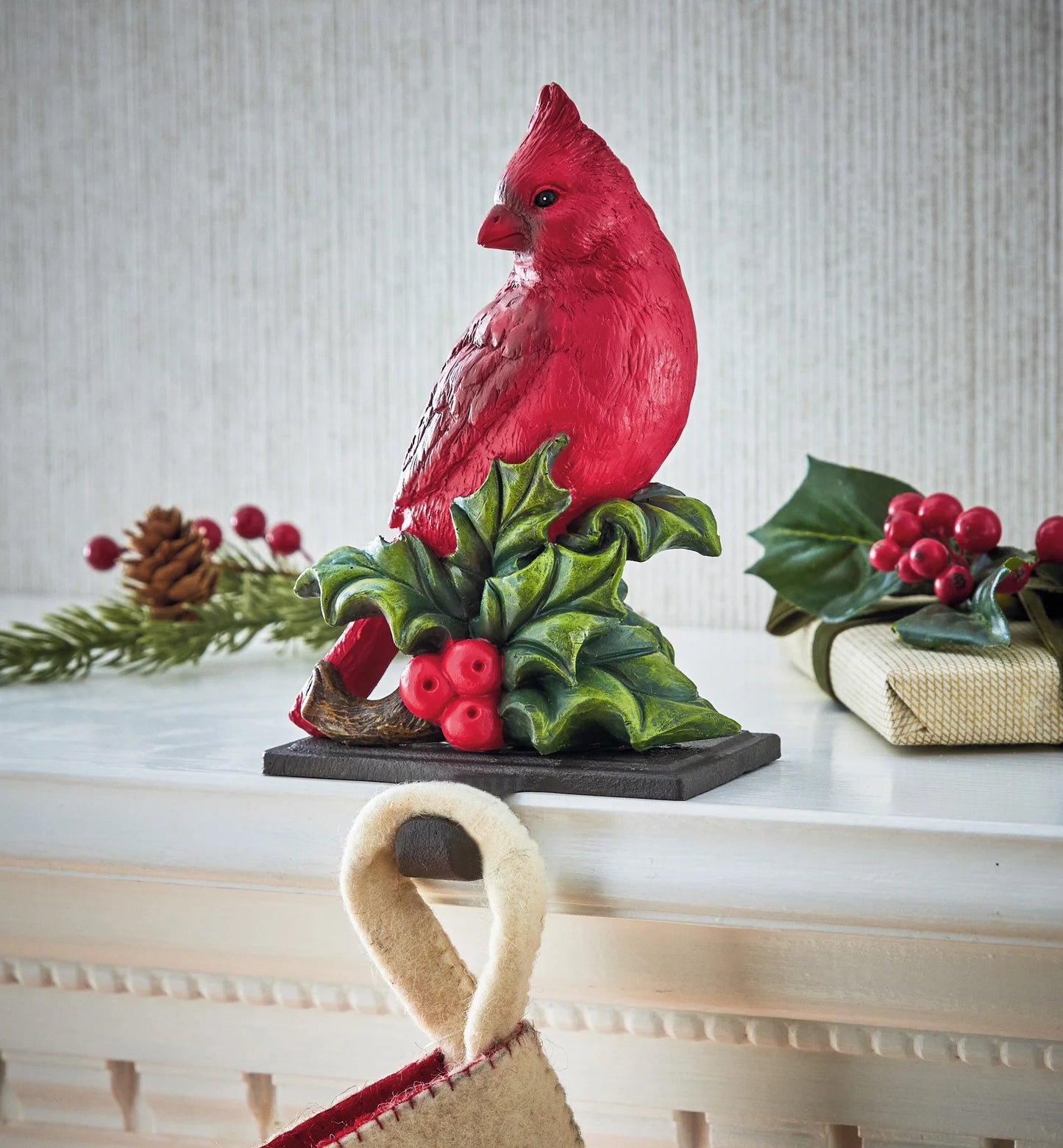 Winter Cardinal Stocking Holder