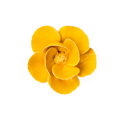Yellow Lotus Ceramic Wall Flower