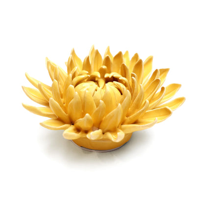 Yellow Mum Ceramic Wall Flower