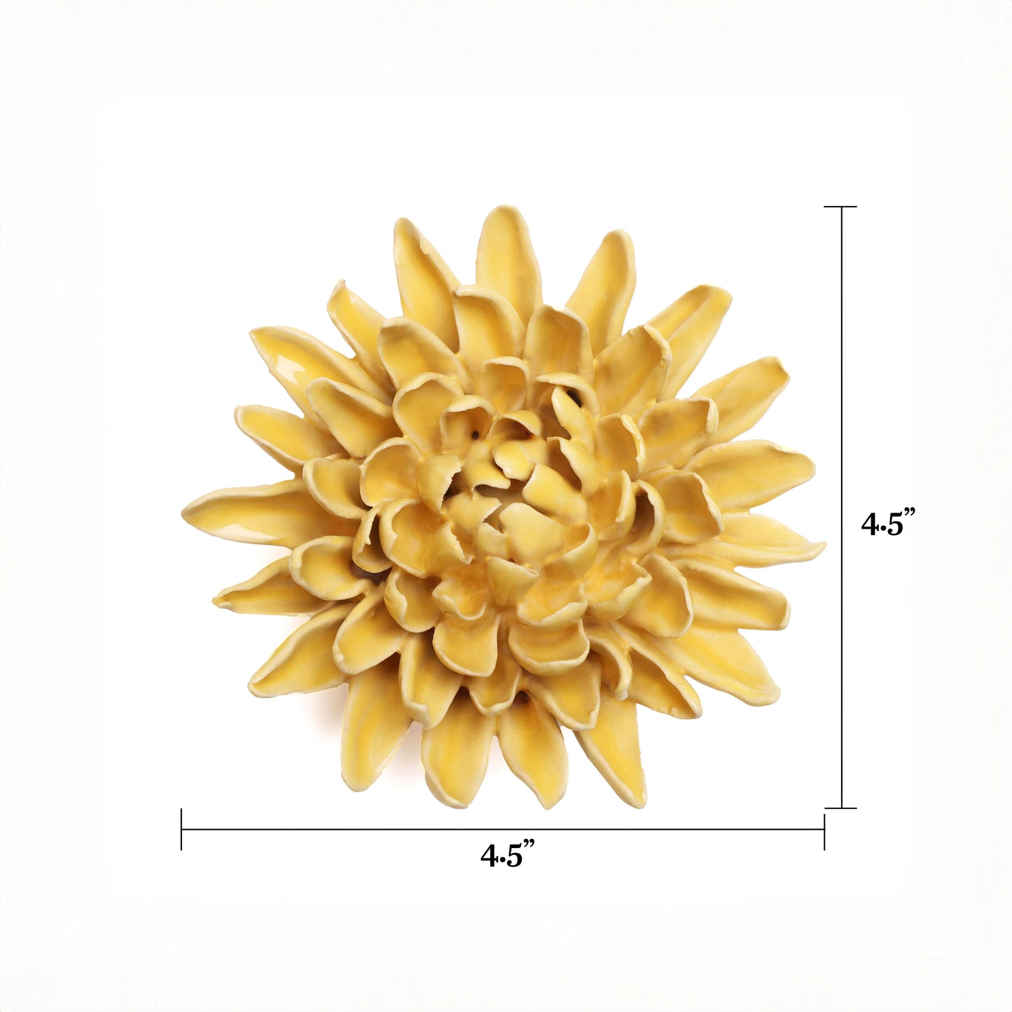 Yellow Mum Ceramic Wall Flower