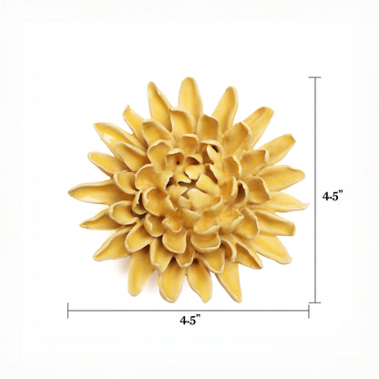 Yellow Mum Ceramic Wall Flower