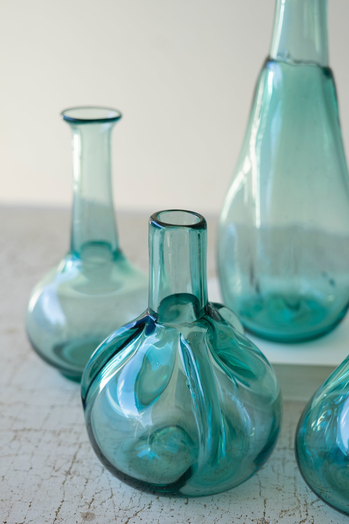 Set of Six Bottle Bud Vases