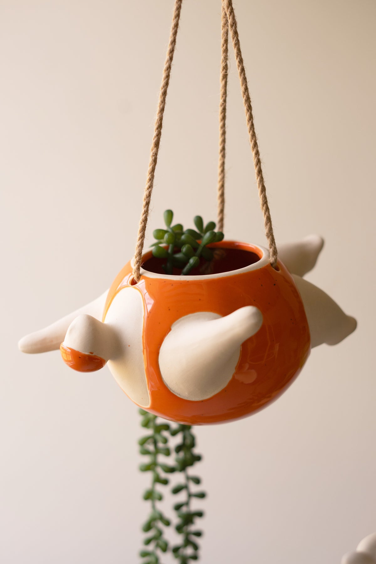 Set of Two Hanging Ceramic Swimmers Planters - One Each