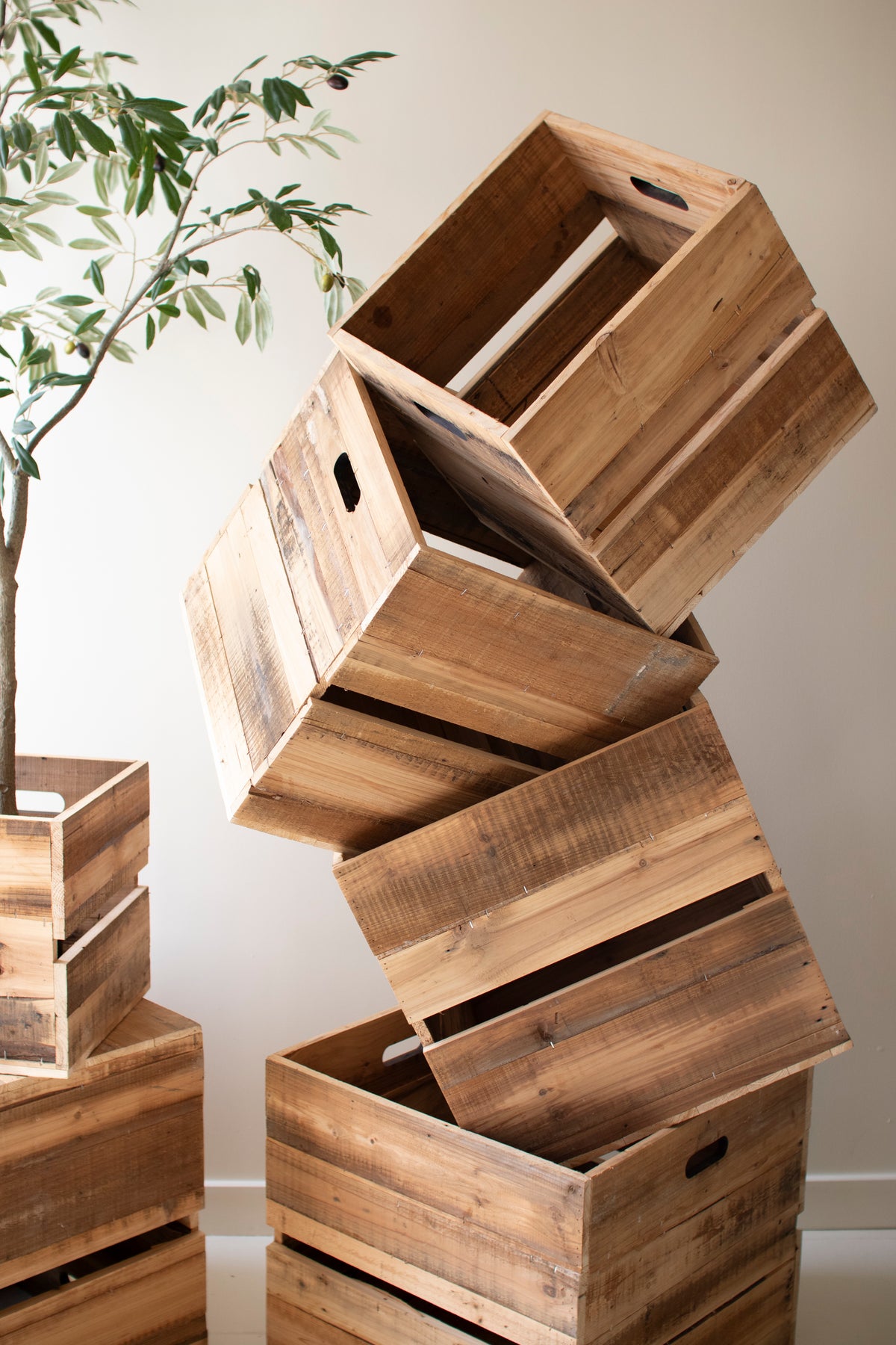 Set of Six Recyled Pine Display Cubes