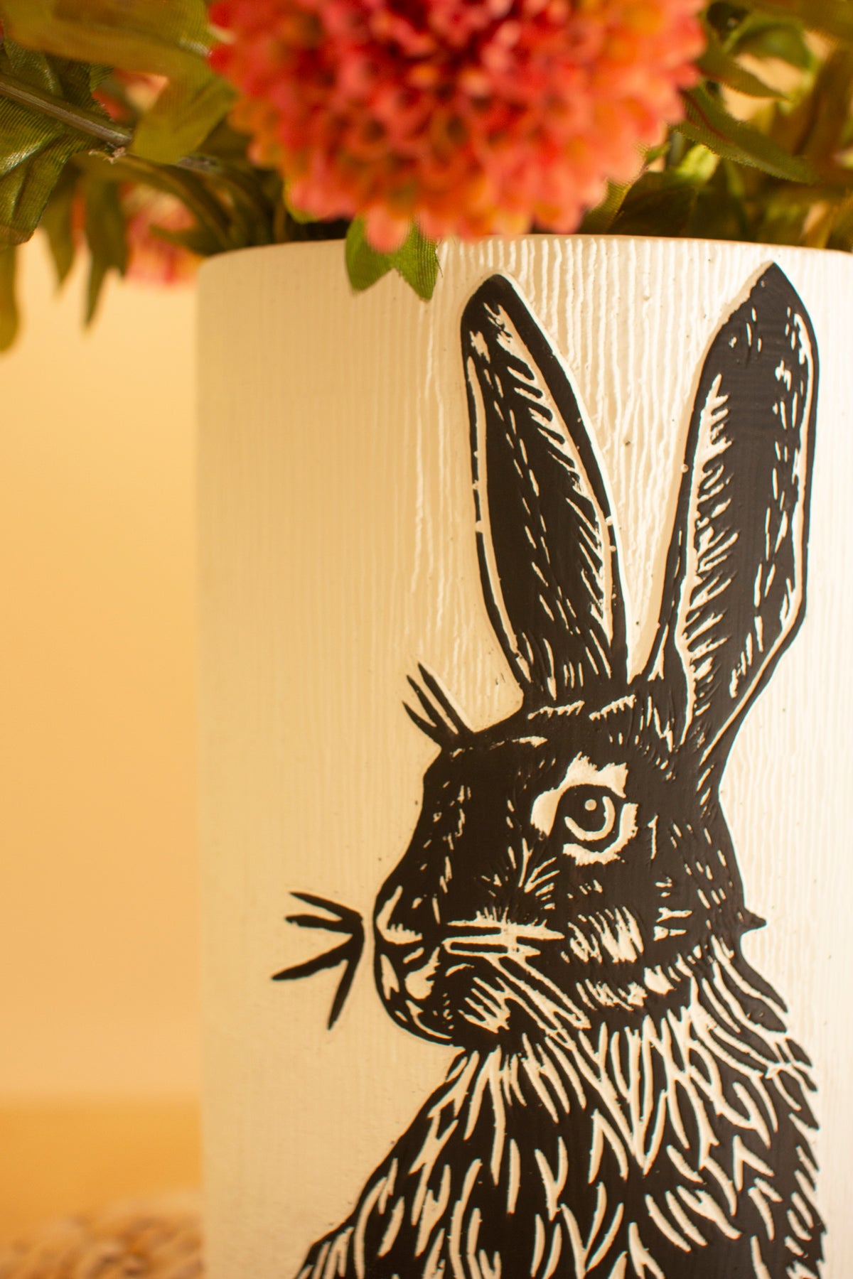 Set of Two Cement Easter Rabbit Planters
