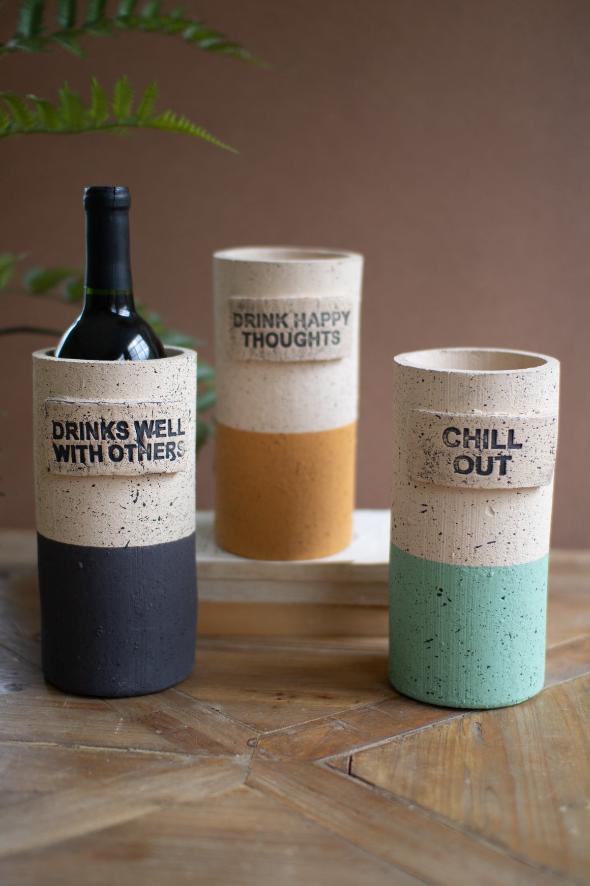 Set of Three Terracotta Wine Coolers - One Each
