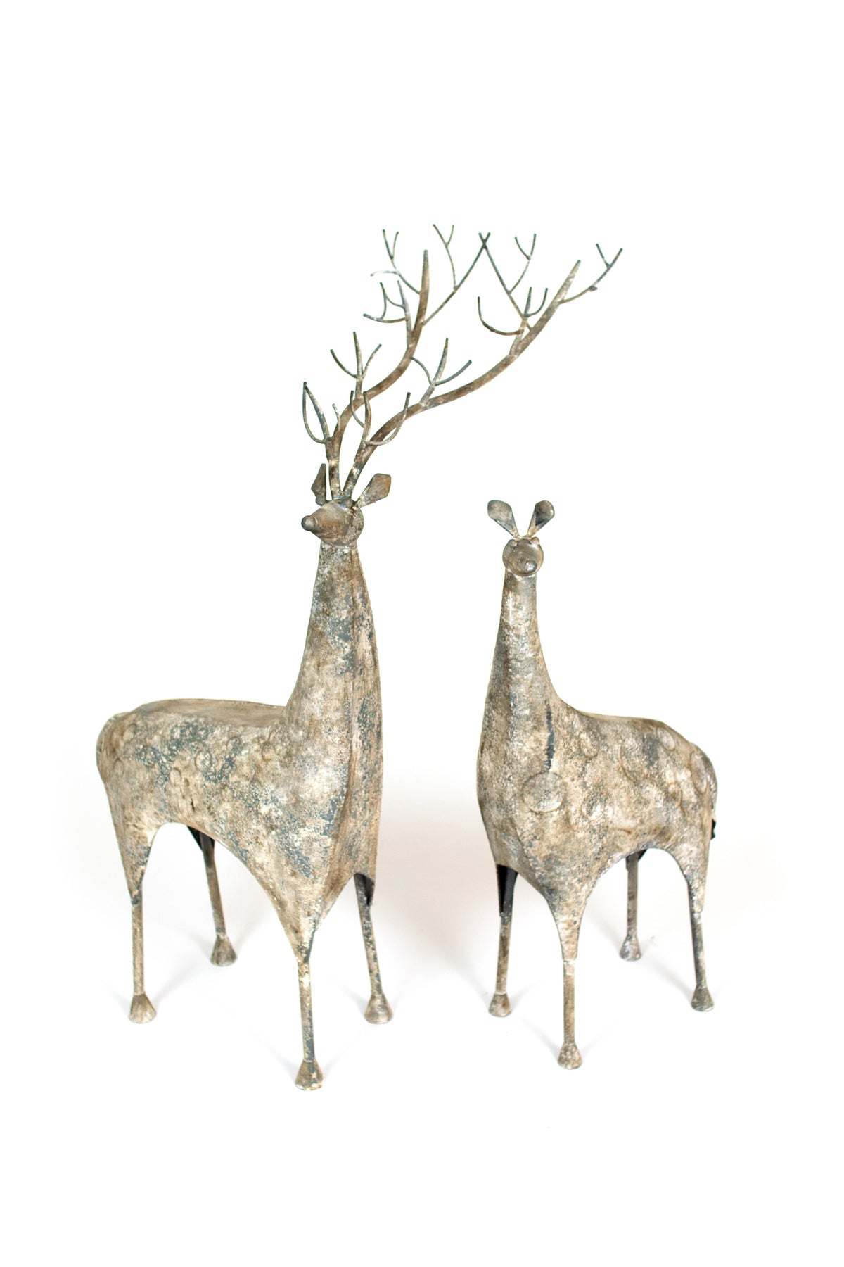 Set of Two Metal Deer