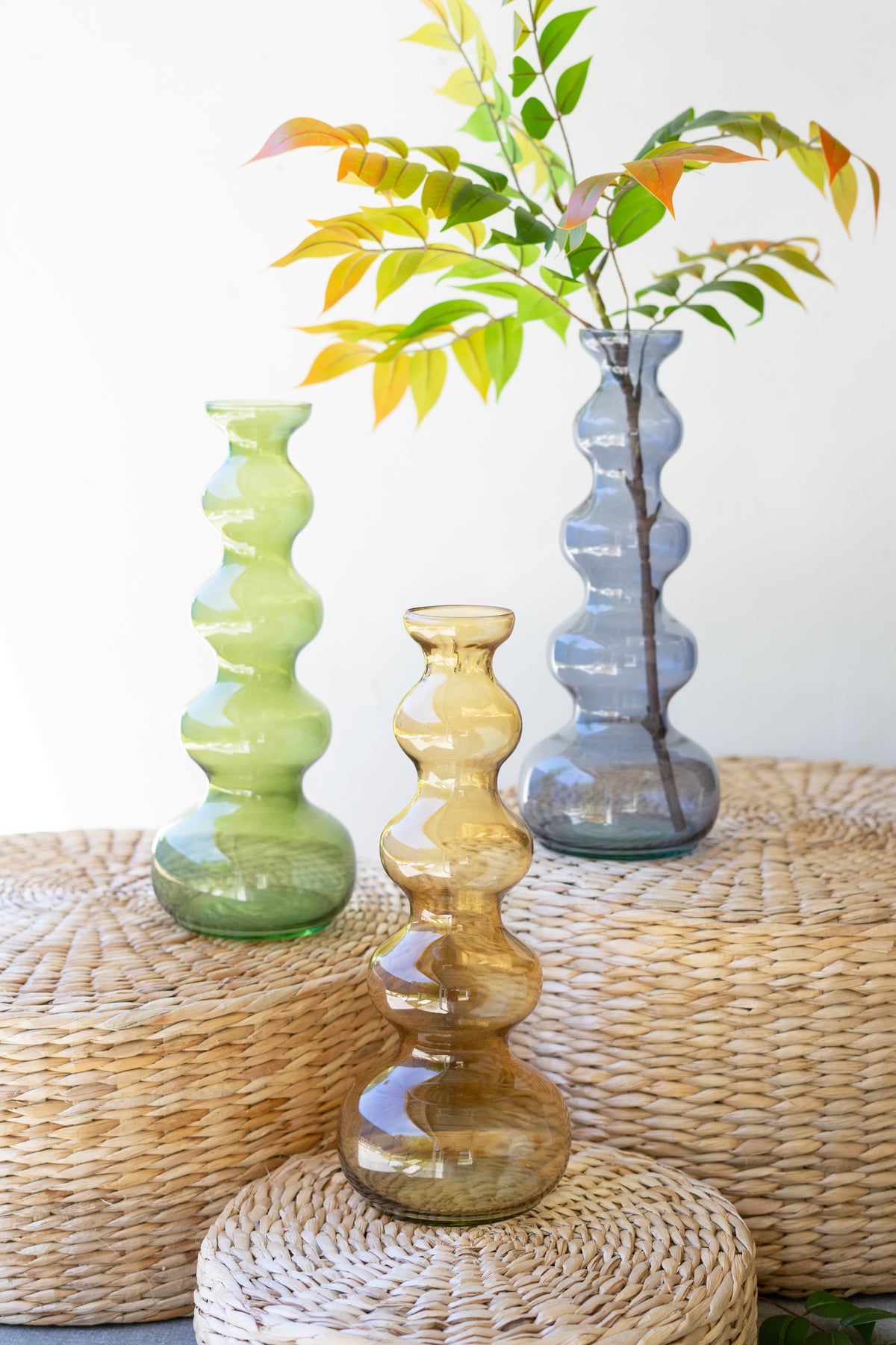 Glass Bubble Vase - Blue