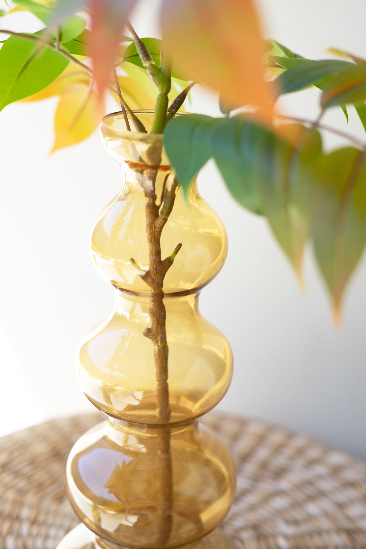 Glass Bubble Vase - Amber
