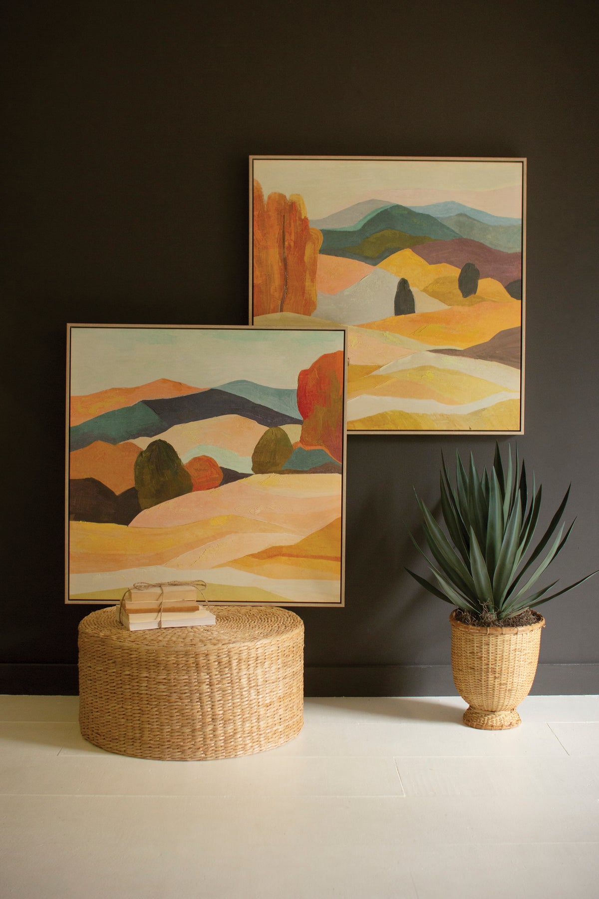 Set of Two Framed Painting Landscape