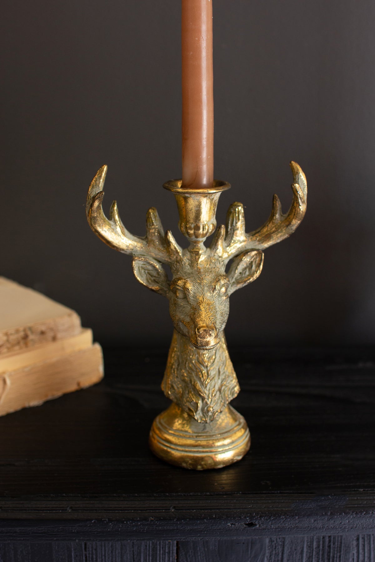 Resin Taper Candle Holder - Deer