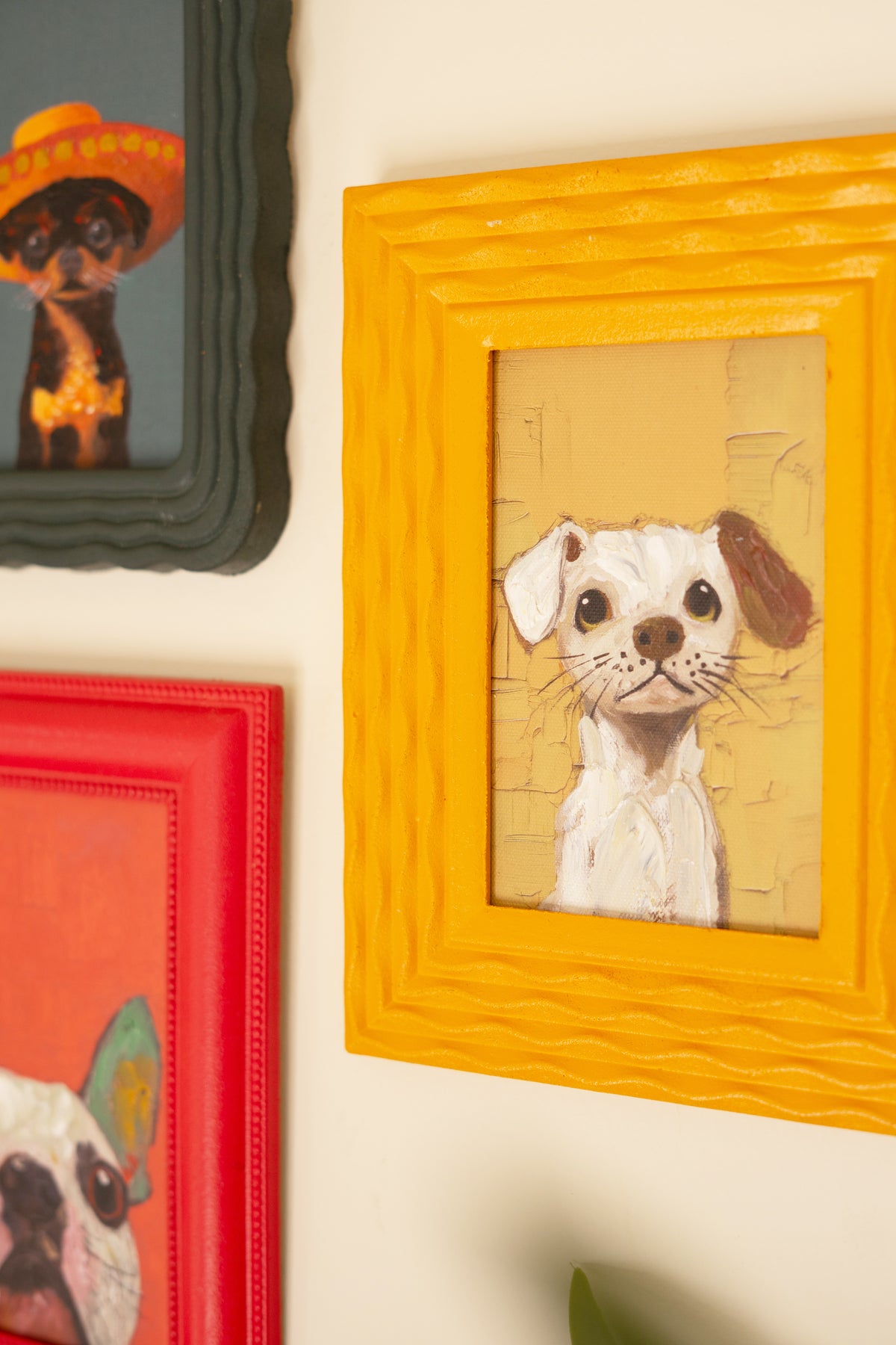 Set of Three Framed Dog Paintings