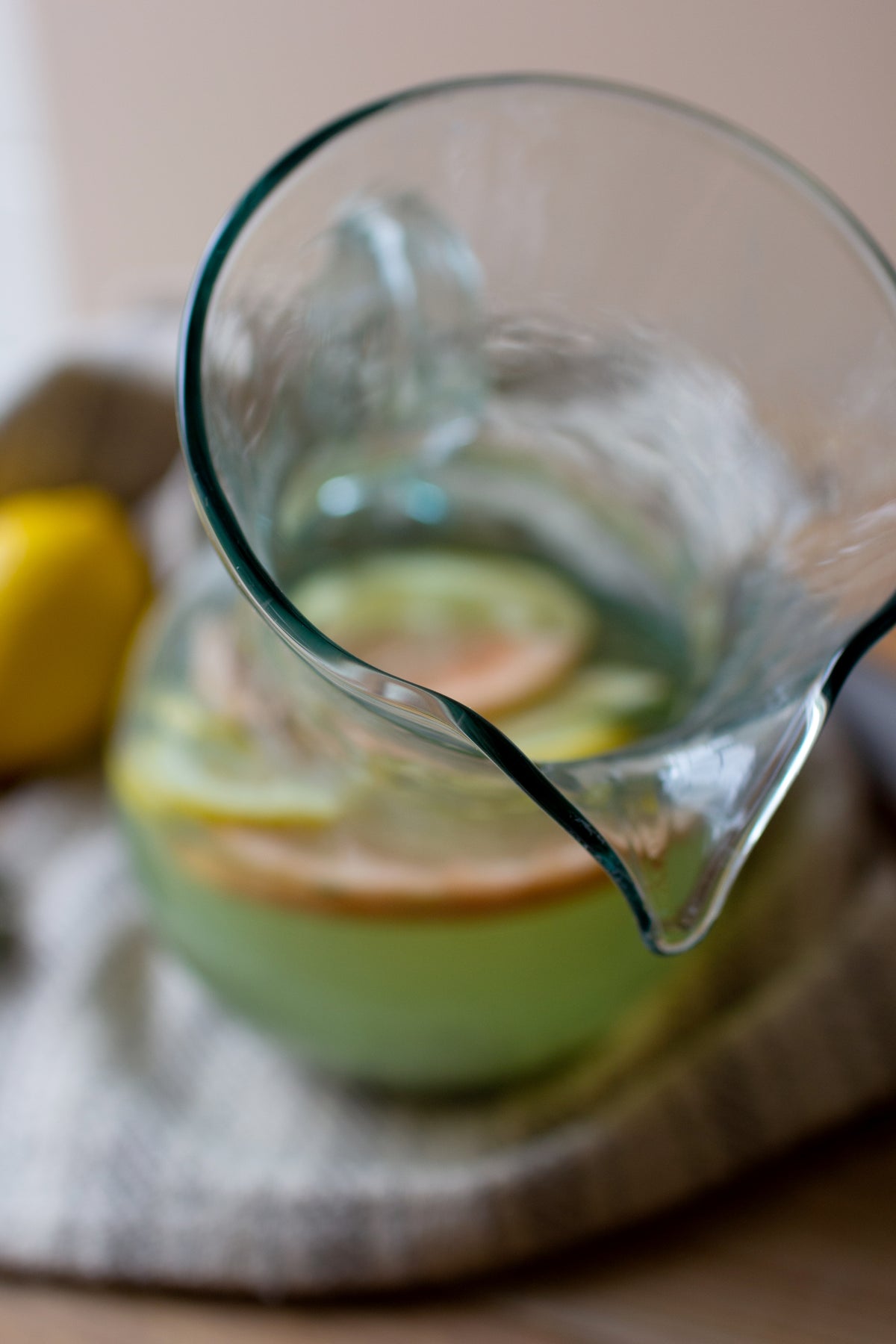 Glass Tilted Pitcher