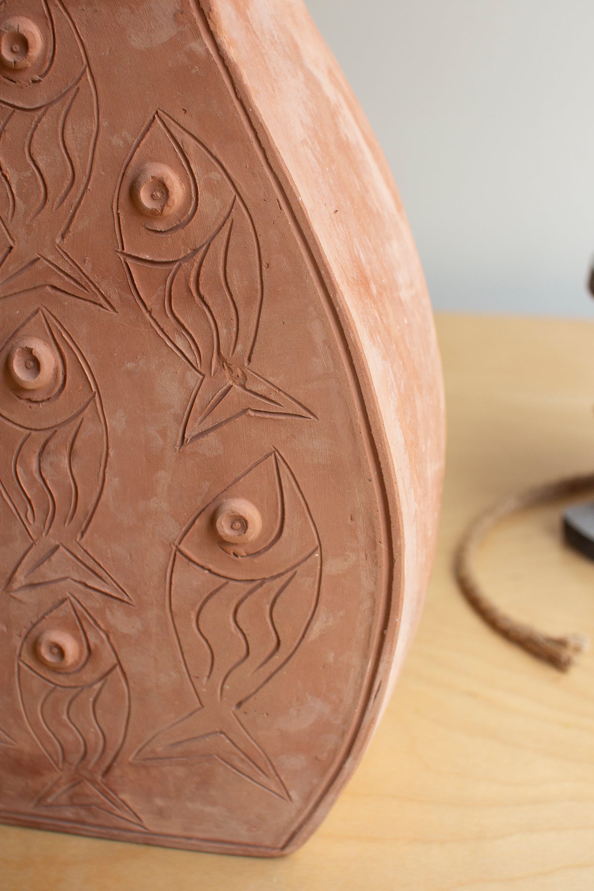 Terracotta Vessel with Fish Detail