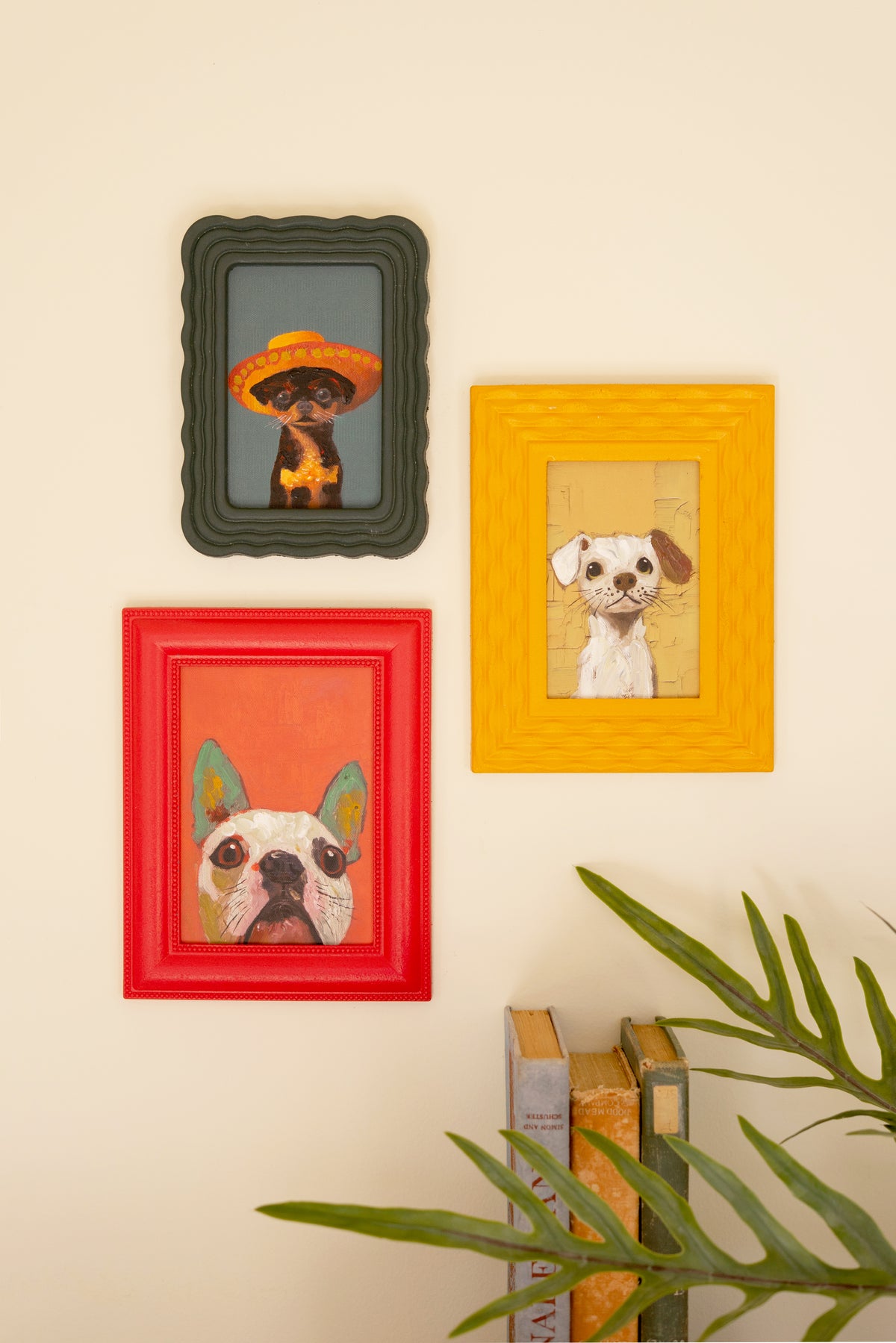Set of Three Framed Dog Paintings