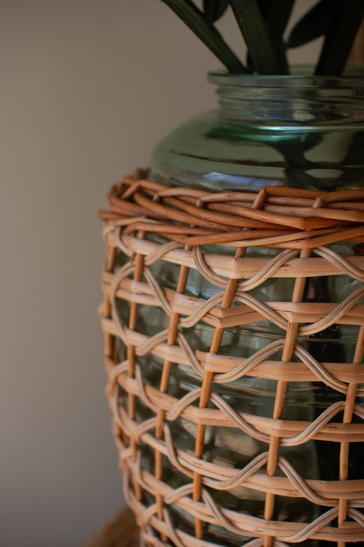 Willow Wrapped Glass Vessel