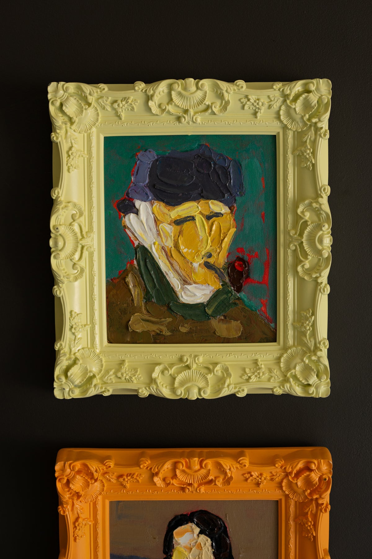 Set of Three Framed Acrylic Portrait Paintings