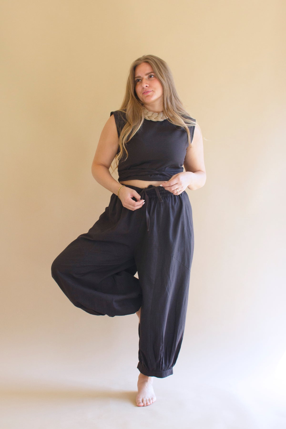 Drawstring Balloon Pant - Midnight