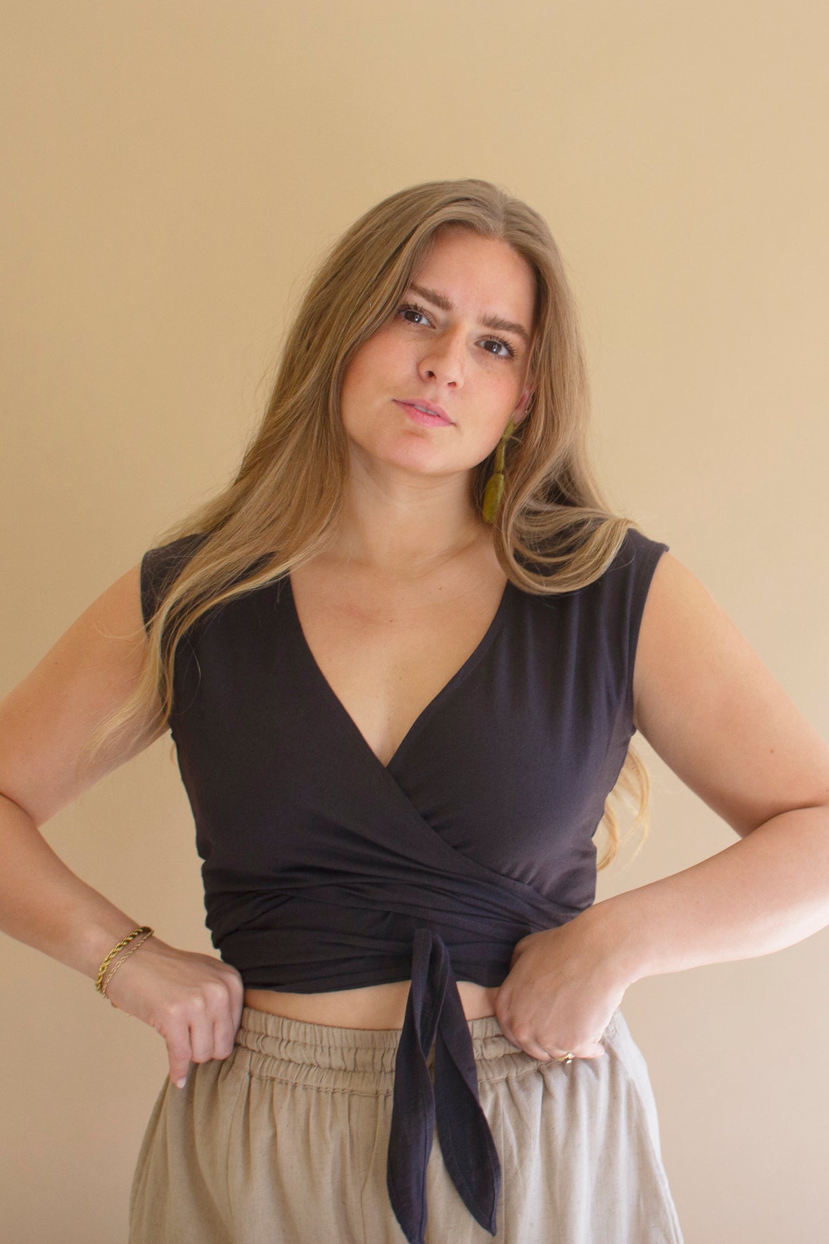 Convertible Wrap Blouse - Midnight