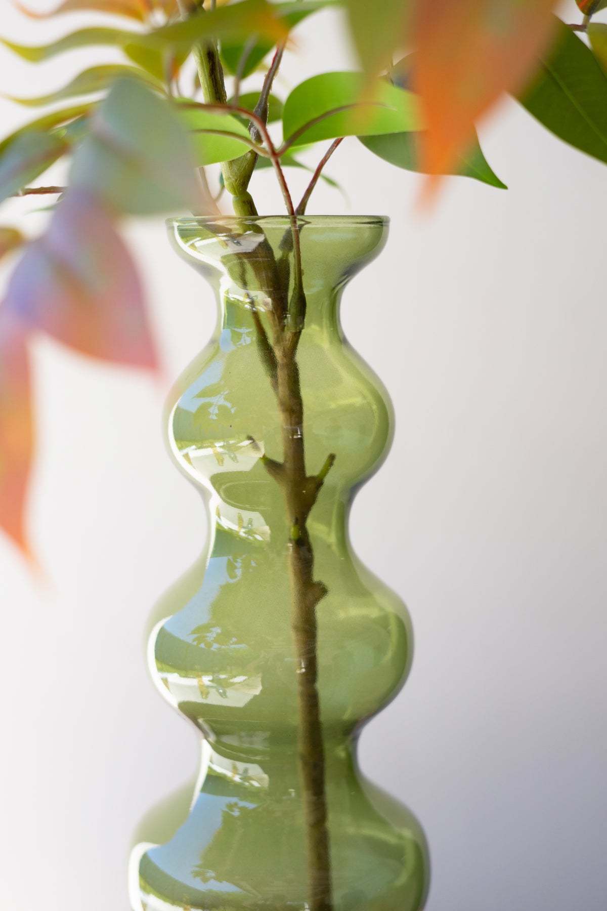 Glass Bubble Vase - Green