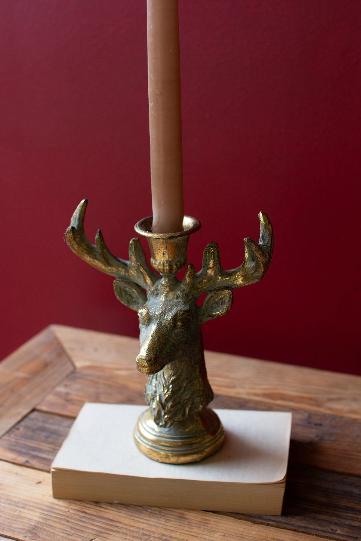 Resin Taper Candle Holder - Deer