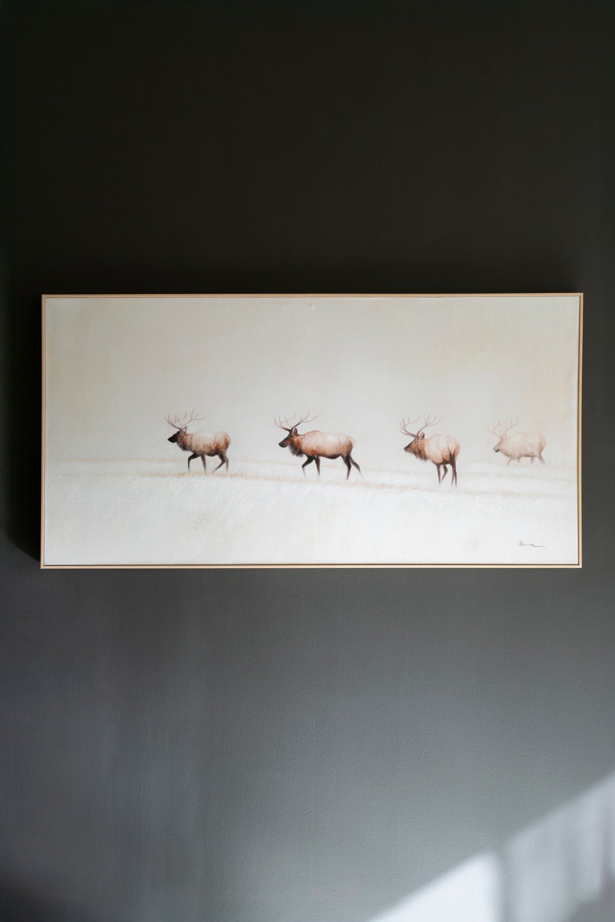 Framed Acrylic Painting - Elk