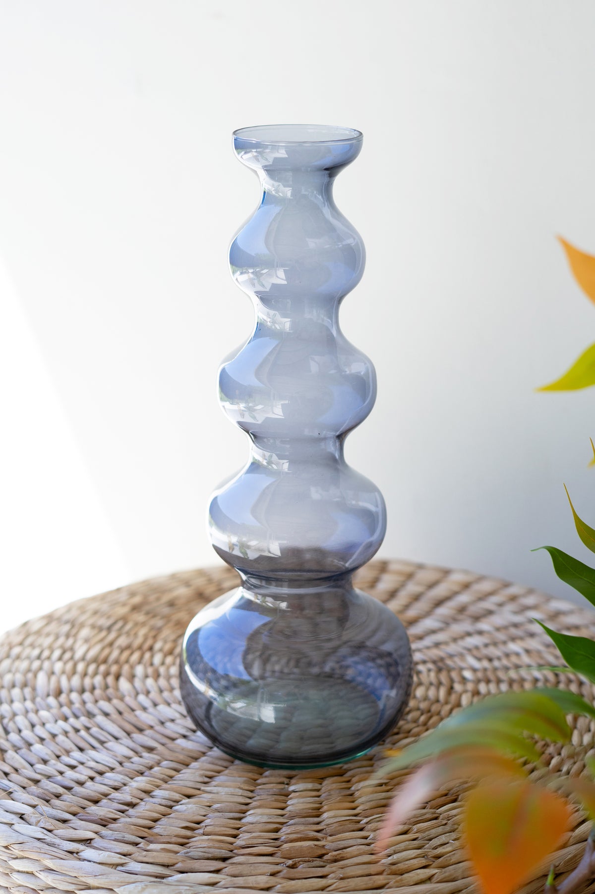 Glass Bubble Vase - Blue