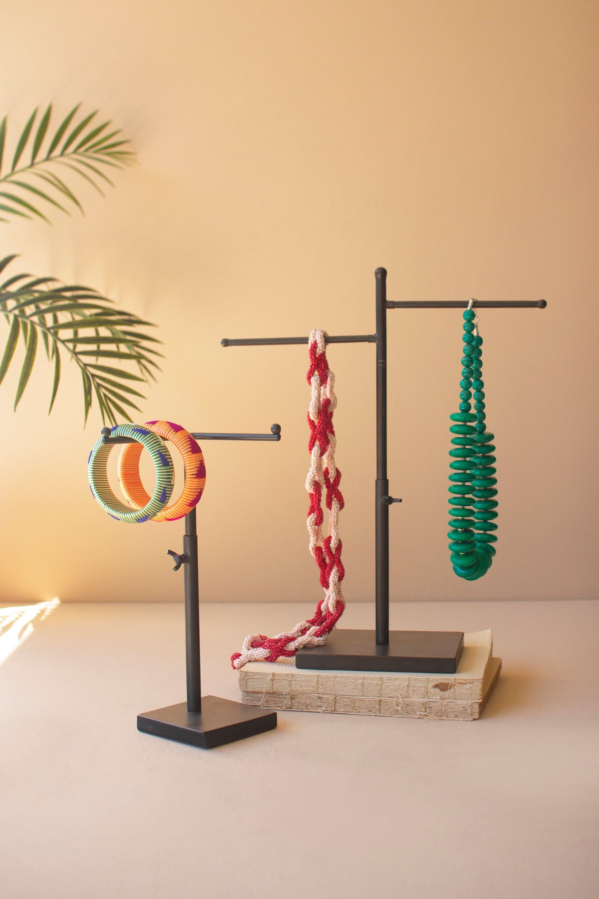 Set of Two Adjustable Metal Jewelry Displays