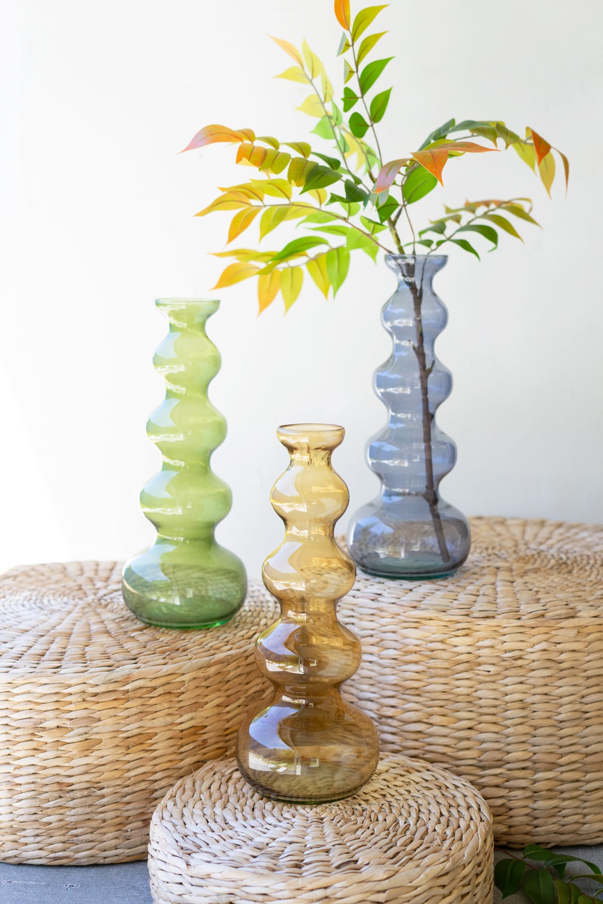 Glass Bubble Vase - Amber