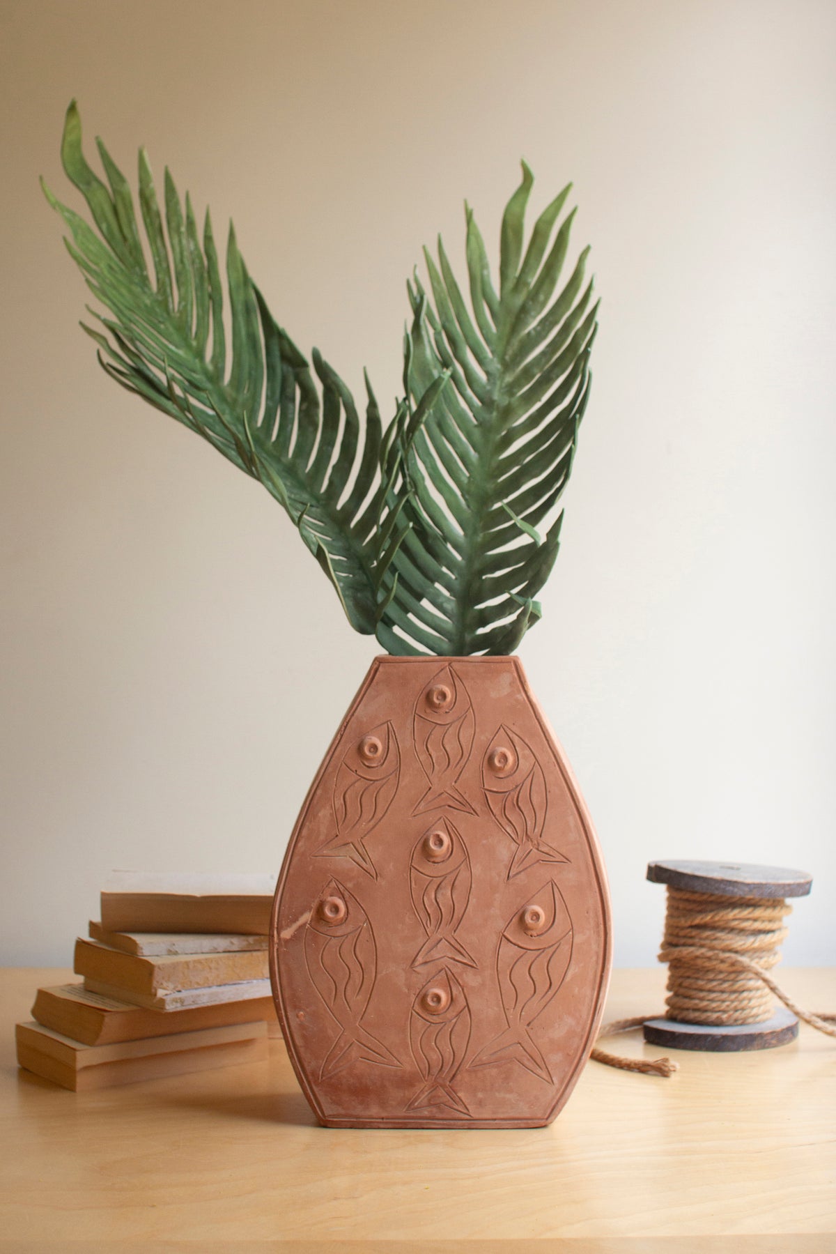 Terracotta Vessel with Fish Detail